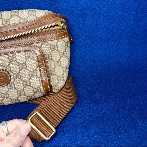 Authentic Gucci Interlocking Supreme G Belt Bag Beige/Ebony Leather Zipper Issue - Picture 6 of 14